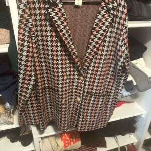 Joie Black and Pink Geometric Sweater Blazer/Cardigan